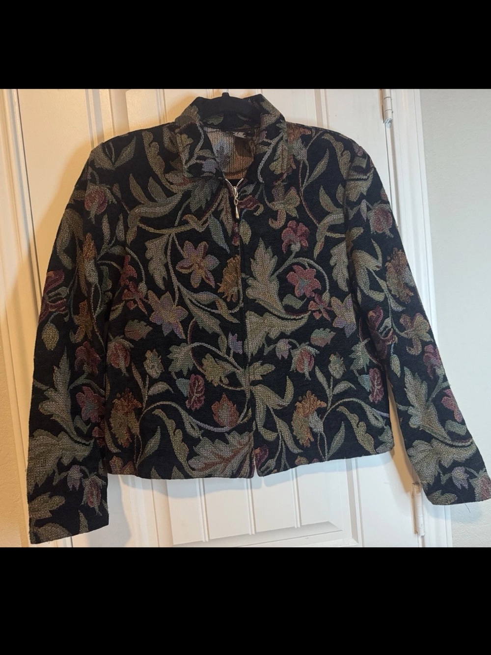 Portrait tapestry Embroidered Jacket‎ y2k grandmacore brocade textured